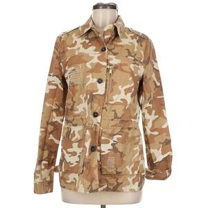 Love Tree Camouflage Women‎ Military Style Jacket Distressed Sz Large